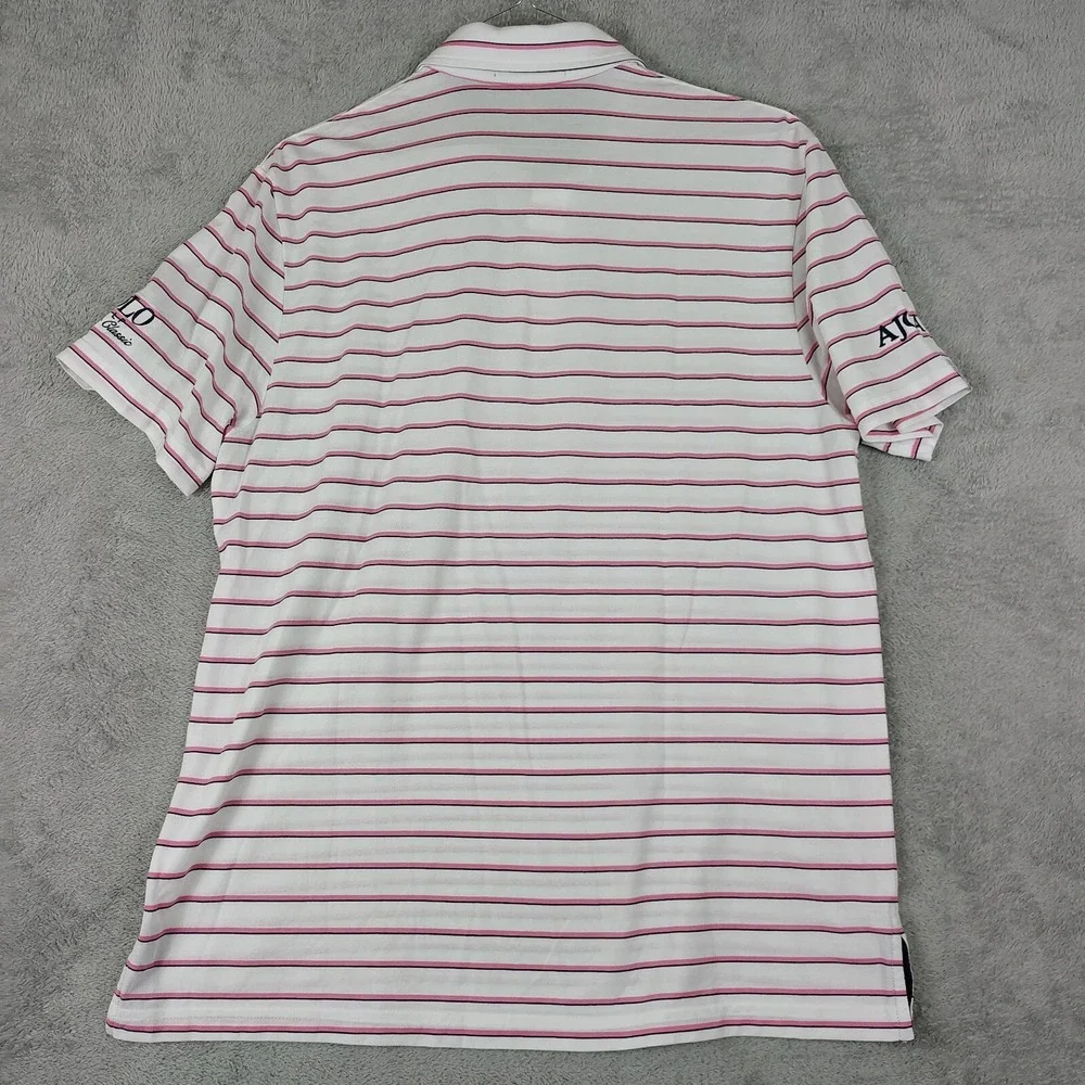 Polo‎ Ralph Lauren Shirt Short Sleeve  Pro-fit JR. Classic AJGA Sz L Pink Stripe